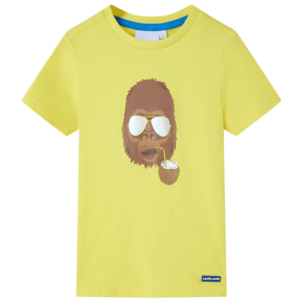 T-shirt infantil com mangas curtas amarelo 140