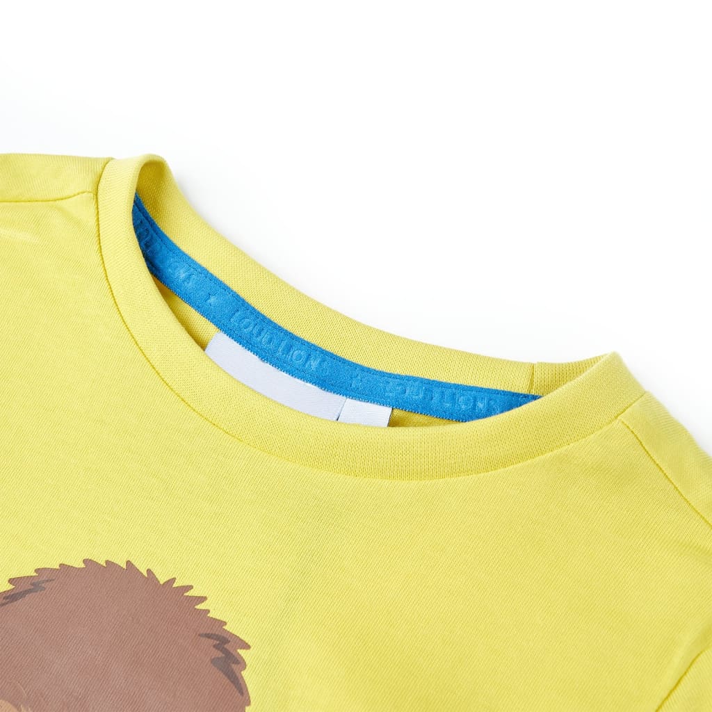 T-shirt infantil com mangas curtas amarelo 140