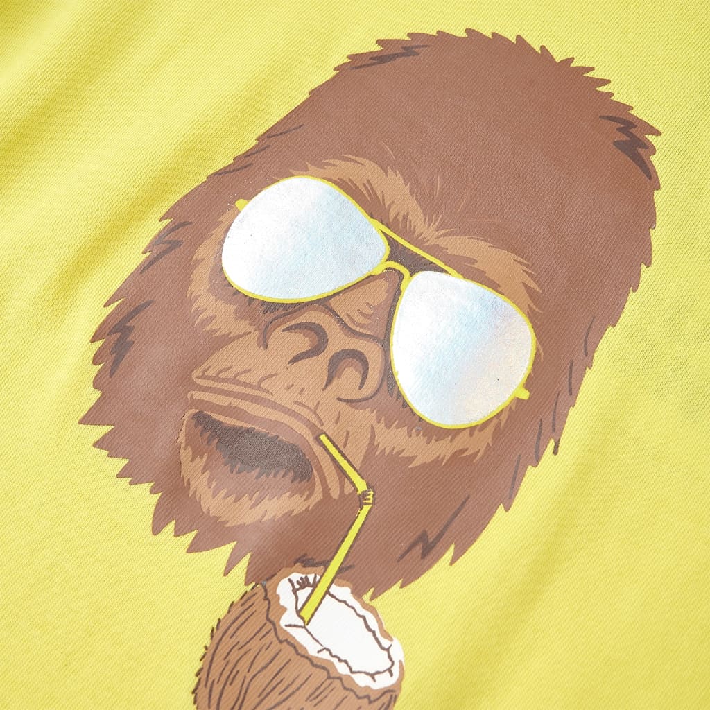 T-shirt infantil com mangas curtas amarelo 140