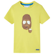 T-shirt infantil com mangas curtas amarelo 140