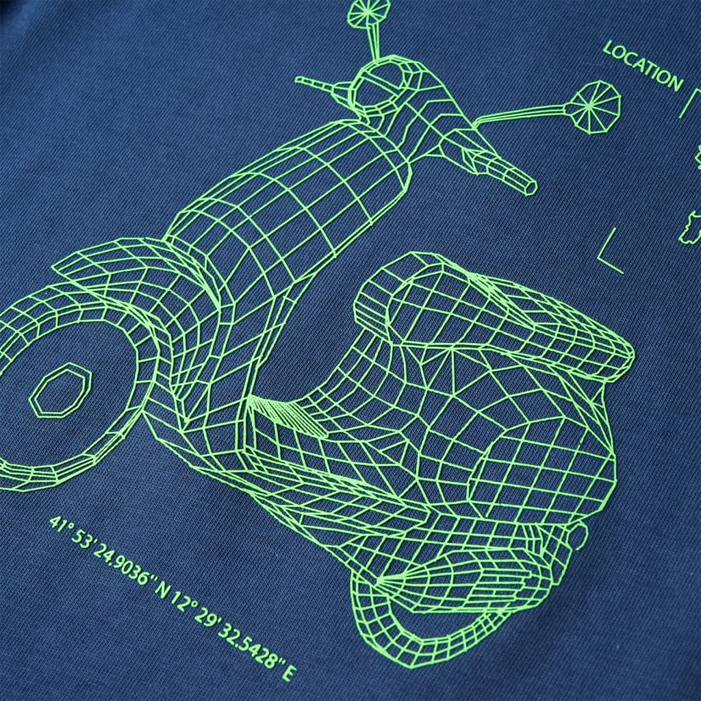 T-shirt de criança azul-escuro 128