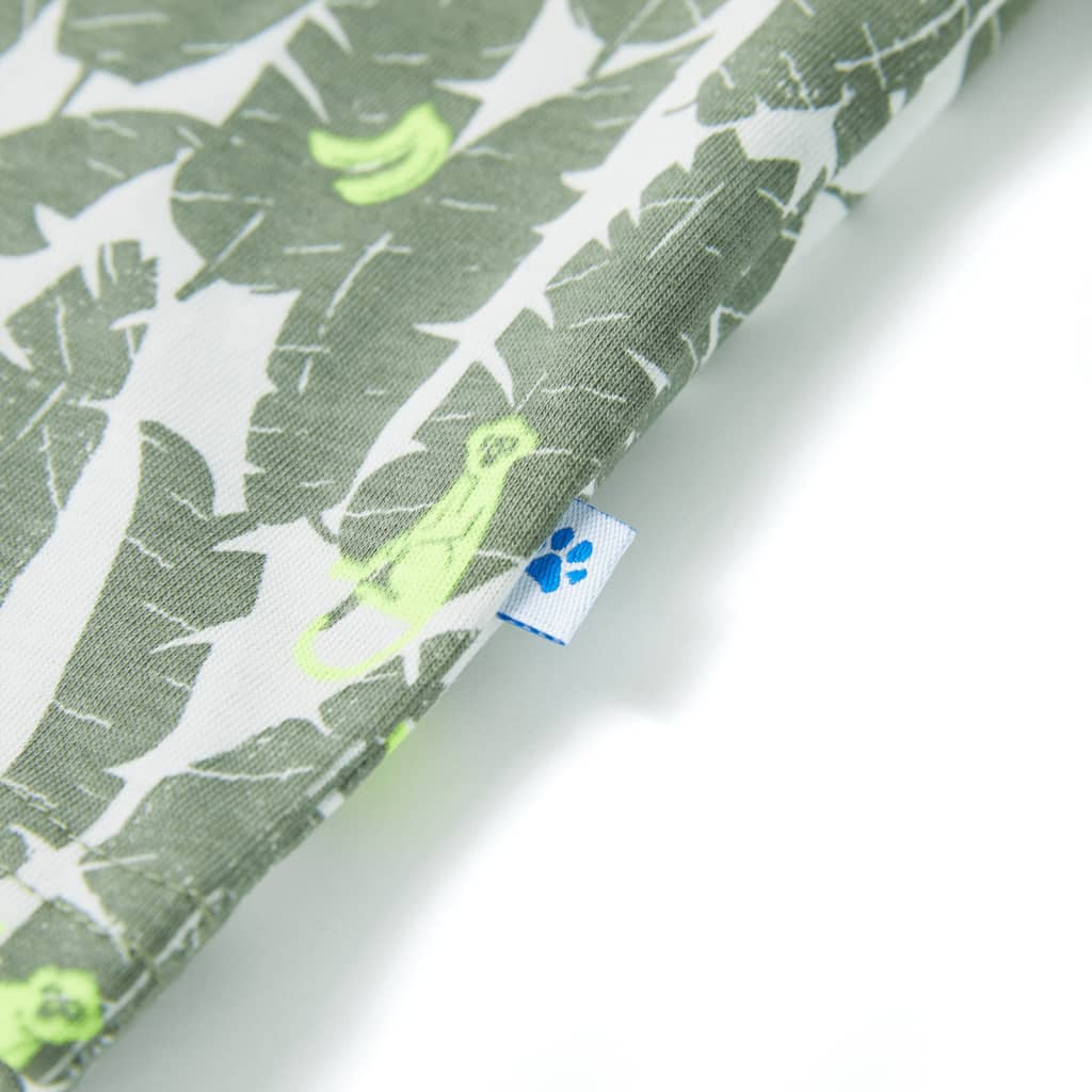 T-shirt para criança cor cru e hera-escuro 116