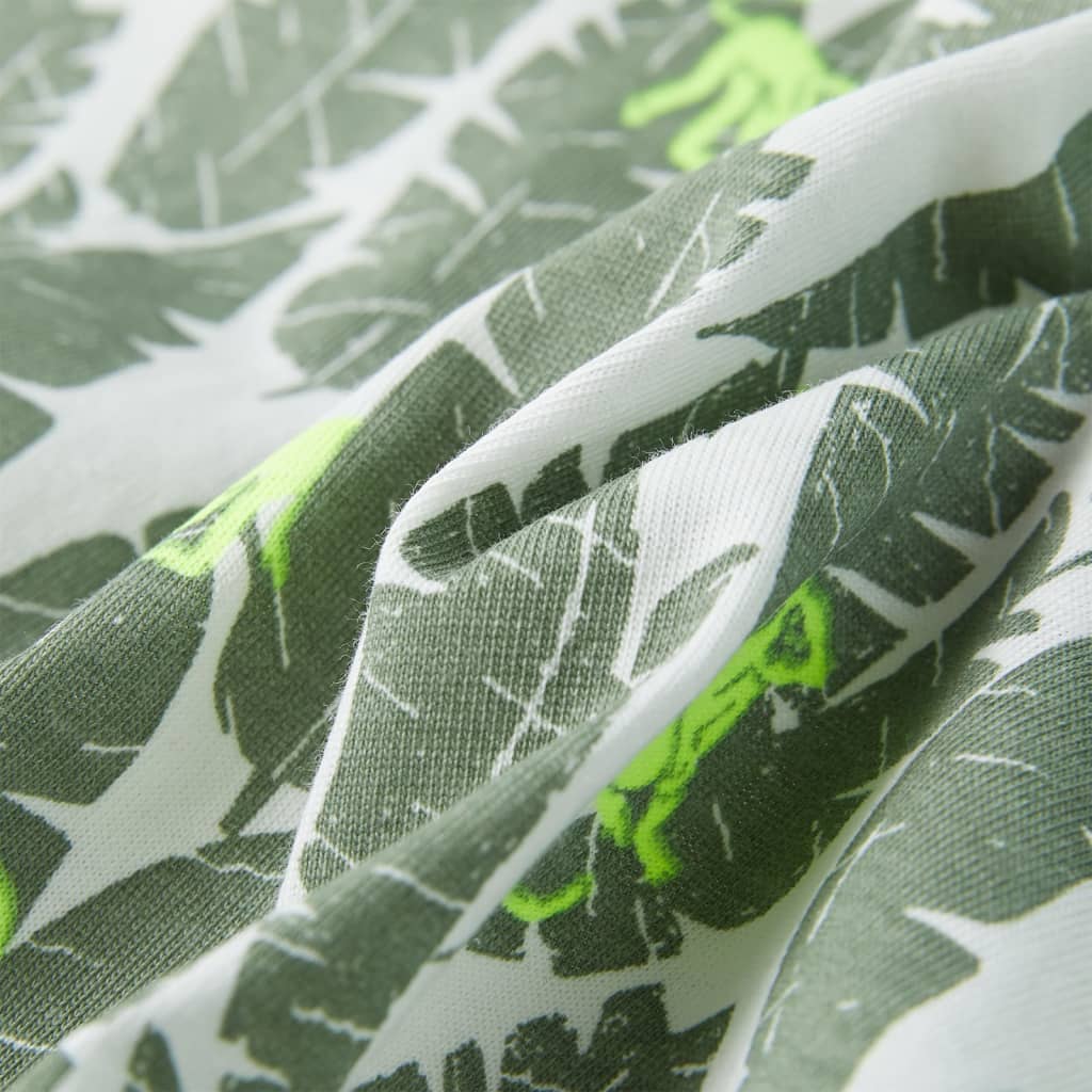 T-shirt para criança cor cru e hera-escuro 116