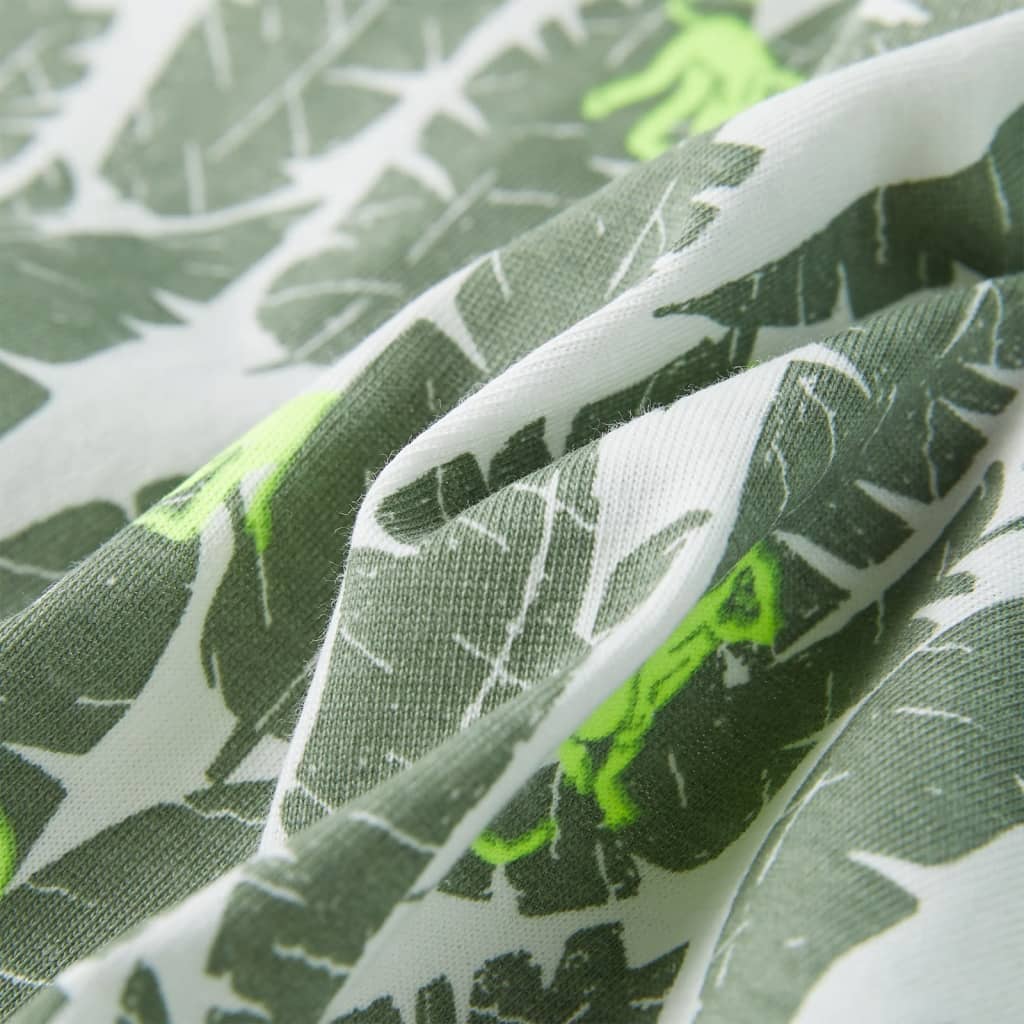 T-shirt para criança cor cru e hera-escuro 116