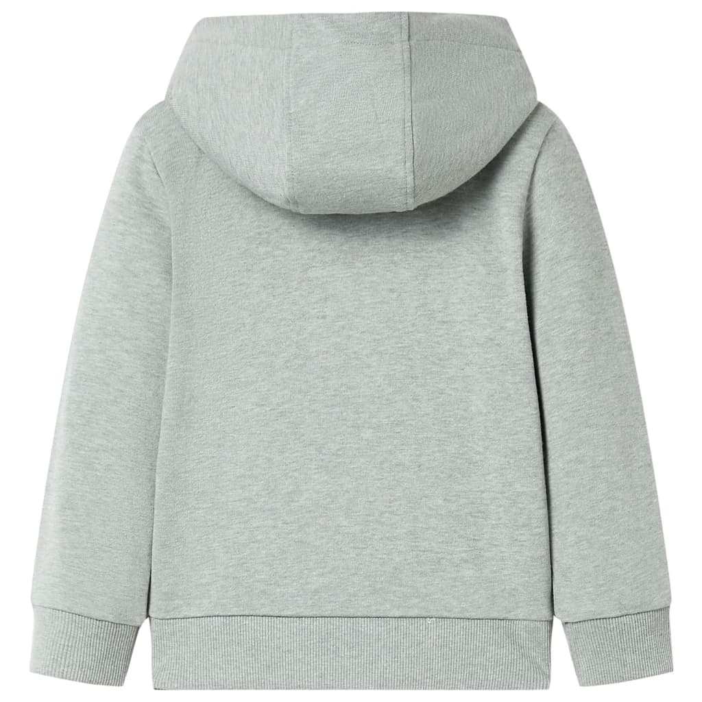 Sweatshirt para criança com capuz e fecho caqui-claro mesclado 128