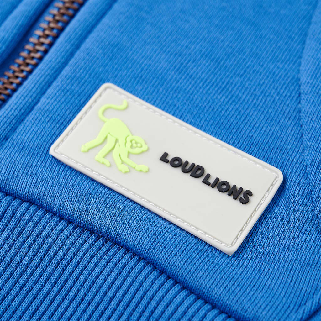 Sweatshirt para criança com capuz e fecho caqui-claro mesclado 128