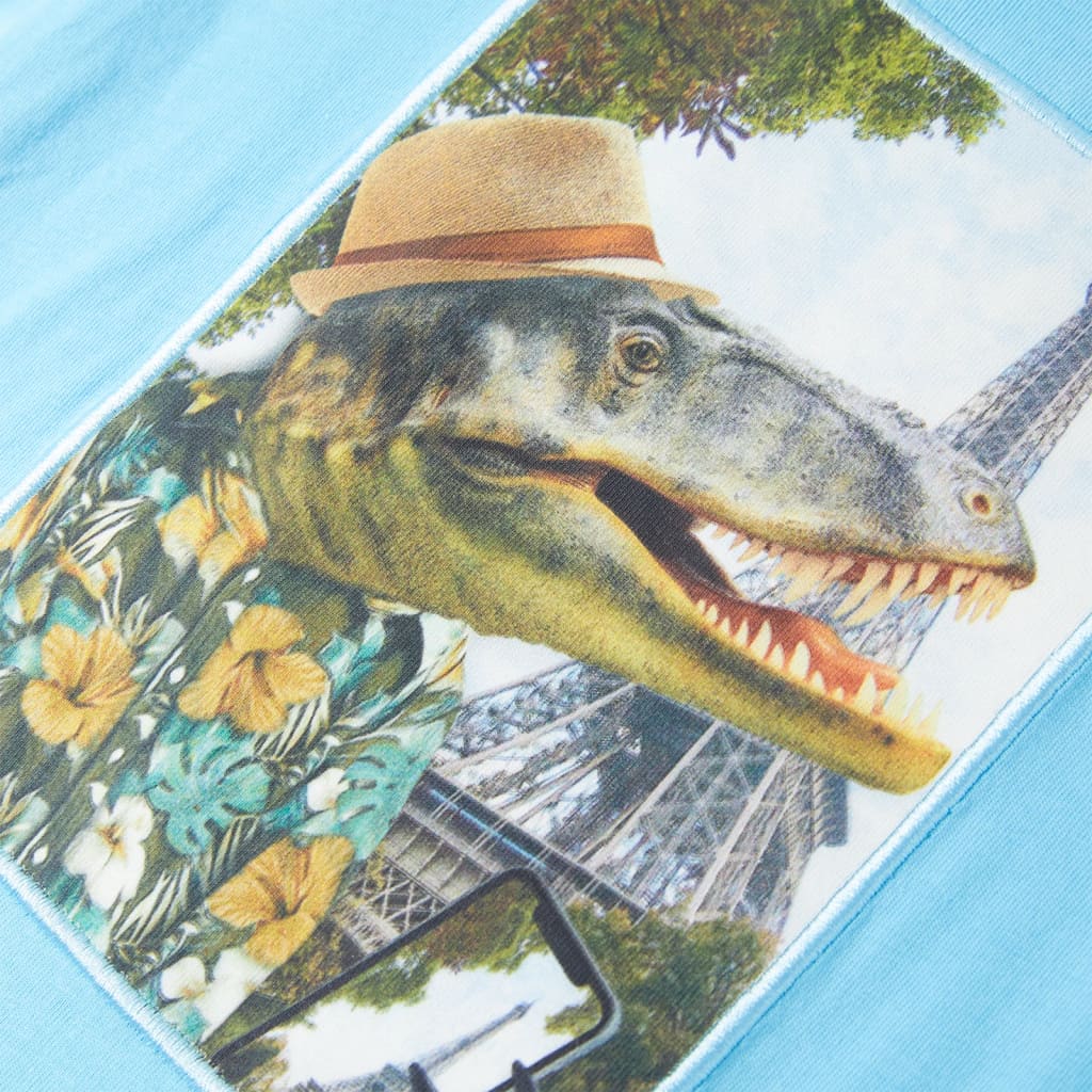 T-shirt para criança cor ciano 116