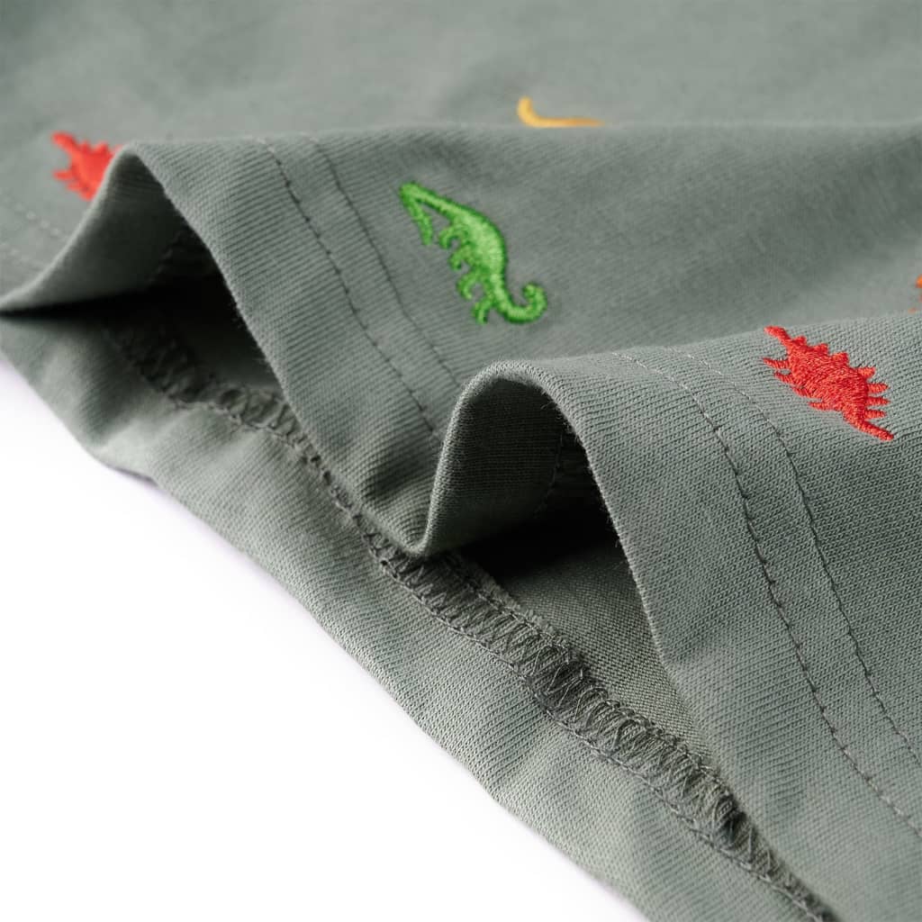T-shirt de manga curta para criança caqui 128