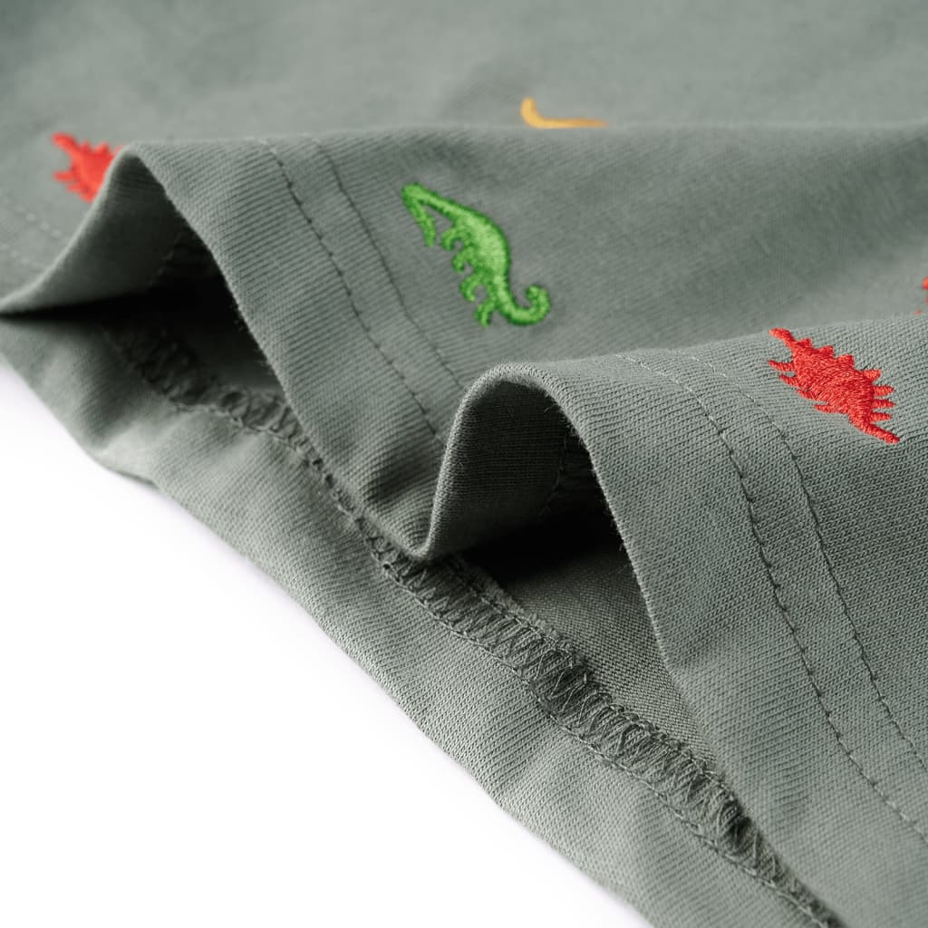 T-shirt de manga curta para criança caqui 128
