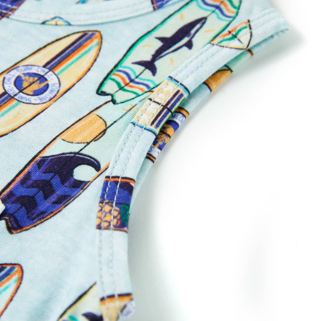 T-shirt de manga cava para criança azul-suave 116