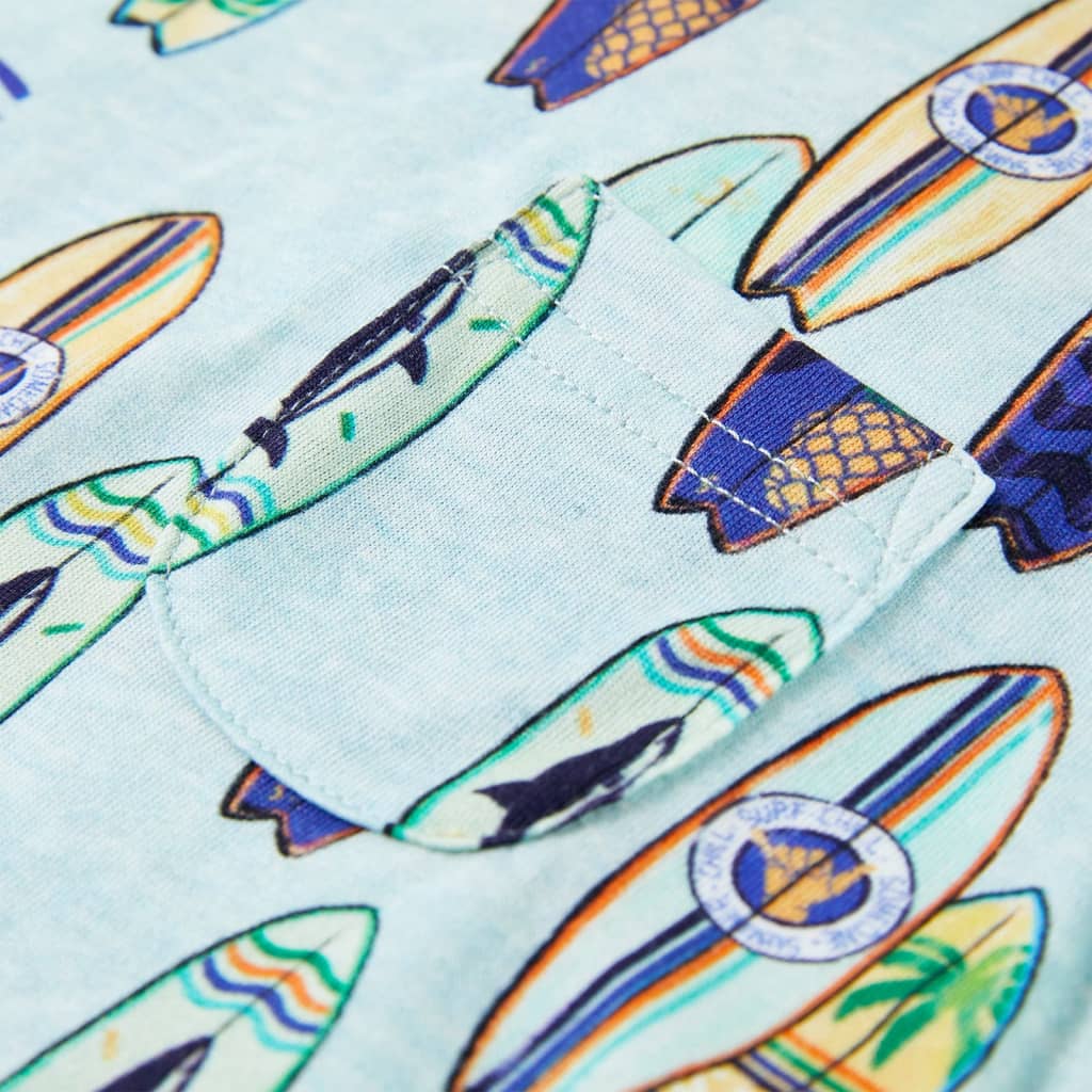 T-shirt de manga cava para criança azul-suave 116