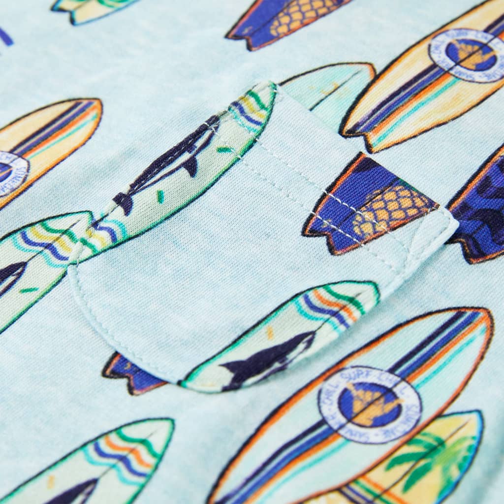 T-shirt de manga cava para criança azul-suave 116