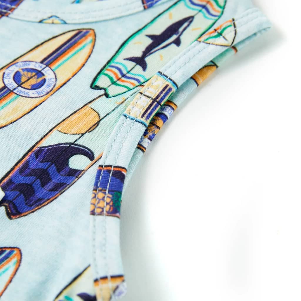 T-shirt de manga cava para criança azul-suave 116