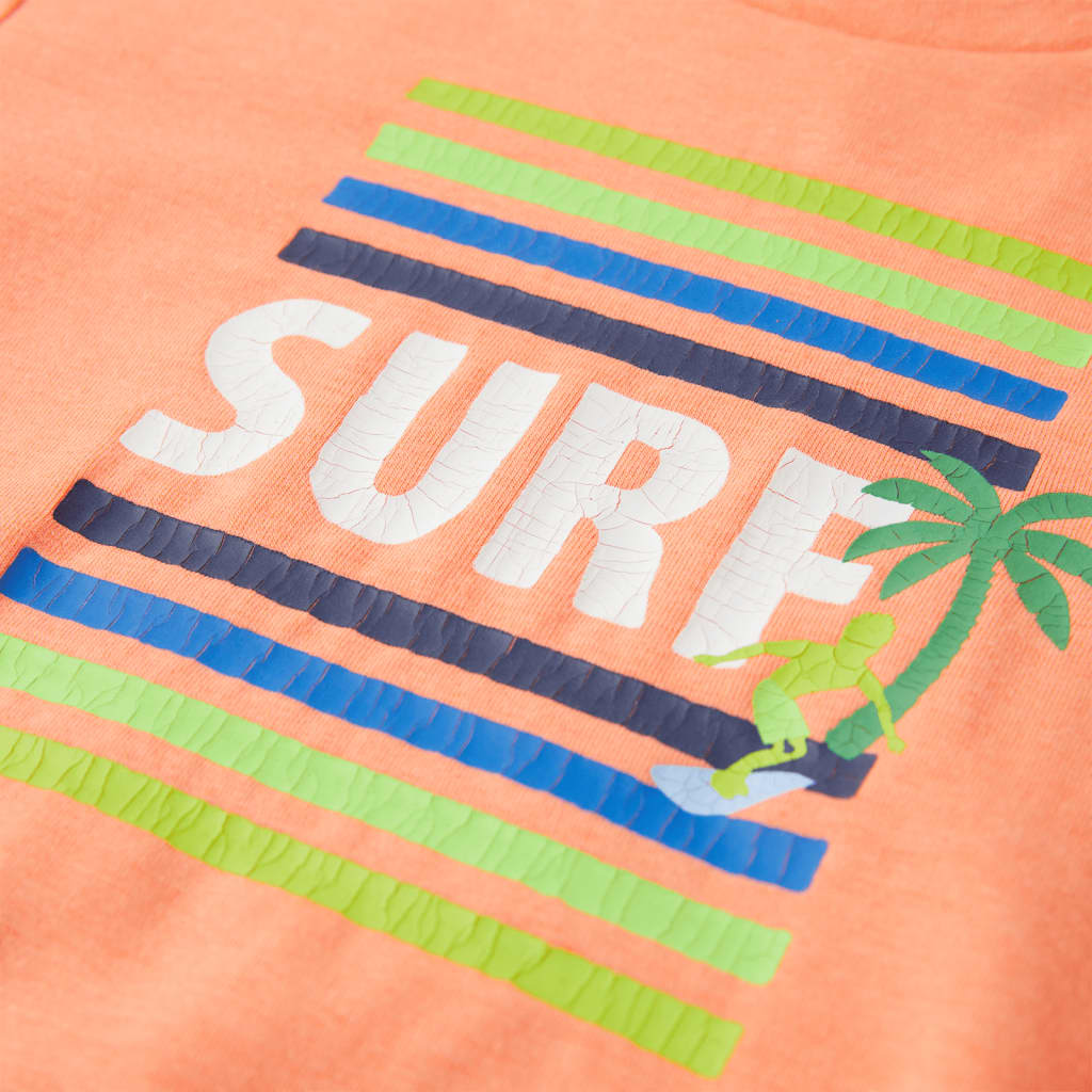 T-shirt para criança laranja-néon 128