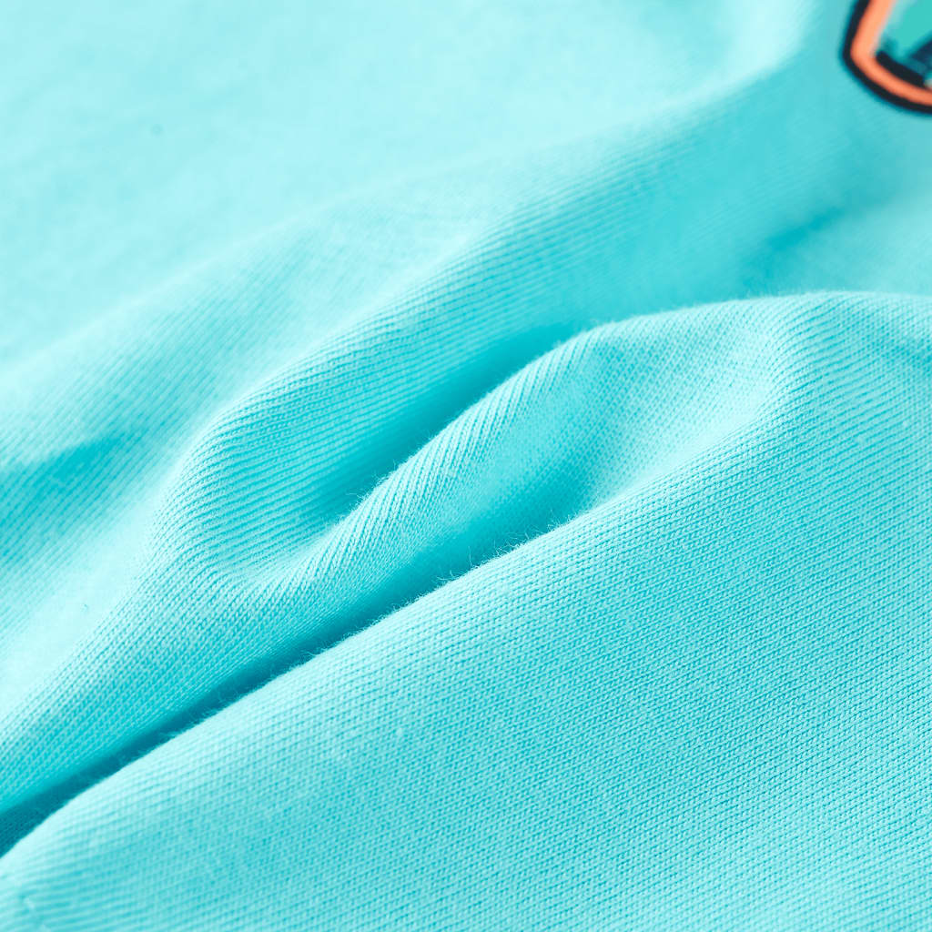 T-shirt de manga curta para criança ciano 128