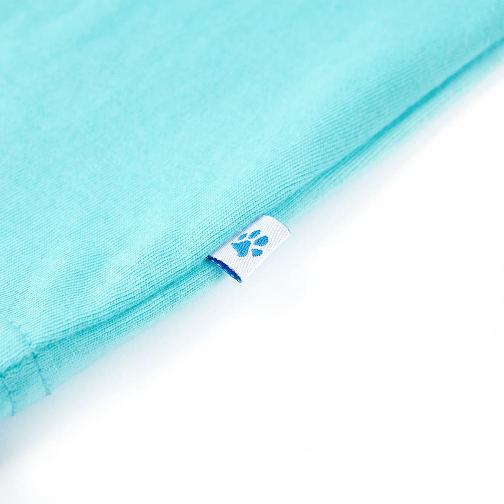 T-shirt de manga curta para criança ciano 128