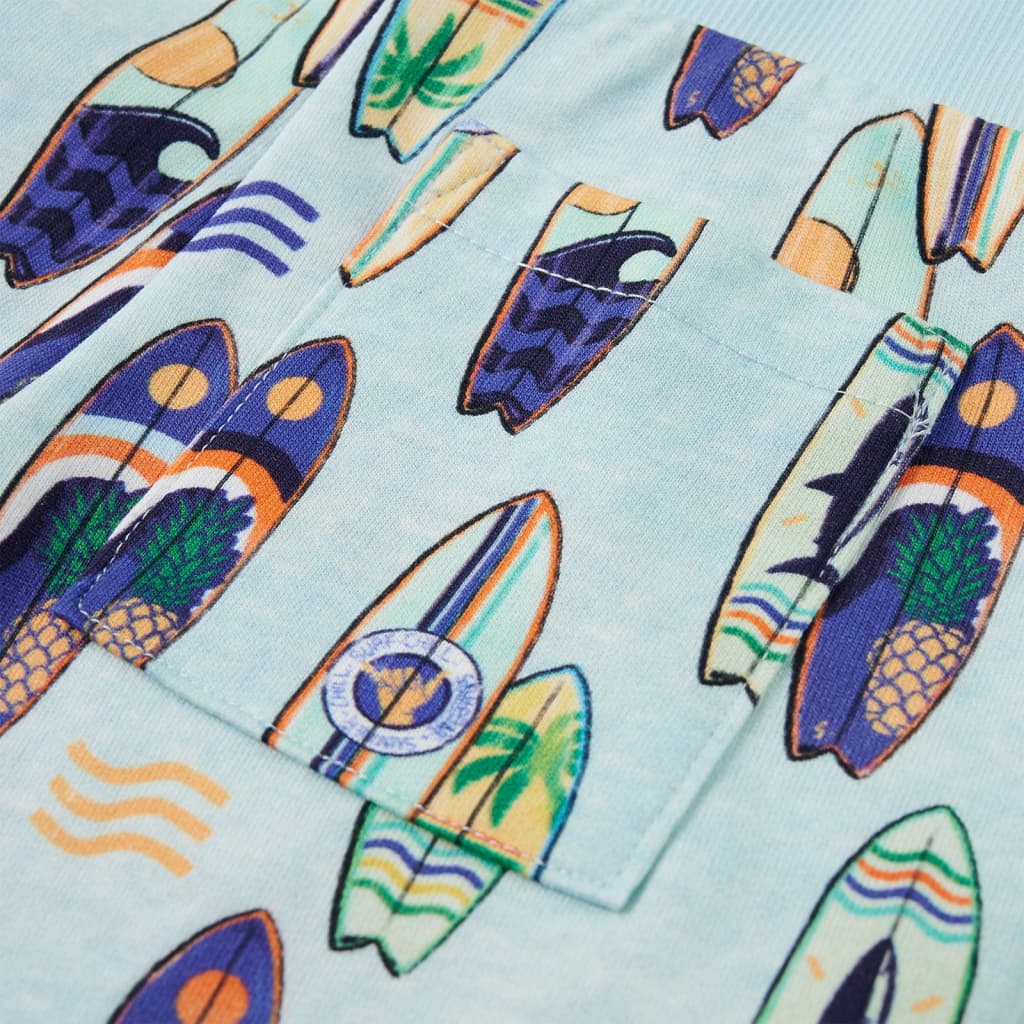 Calções de criança com cordão azul-suave mesclado 140