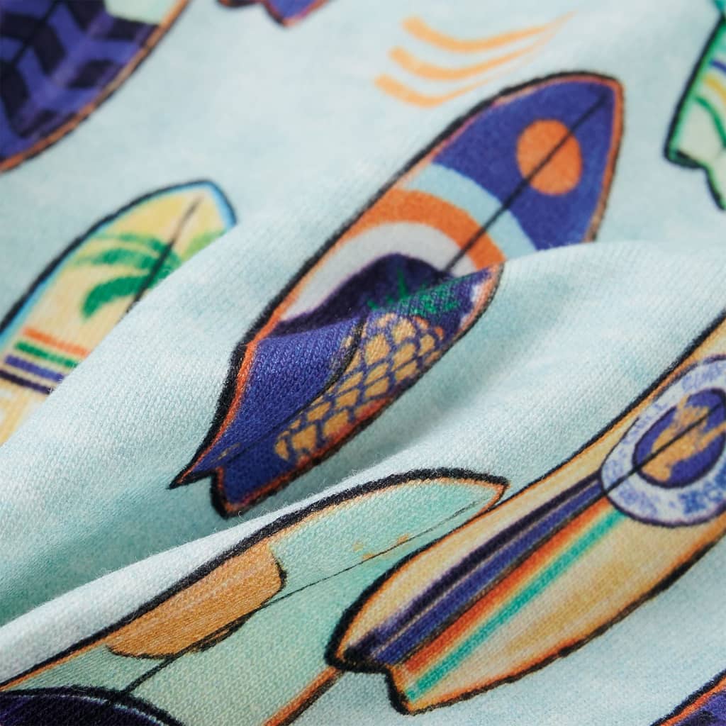 Calções de criança com cordão azul-suave mesclado 140