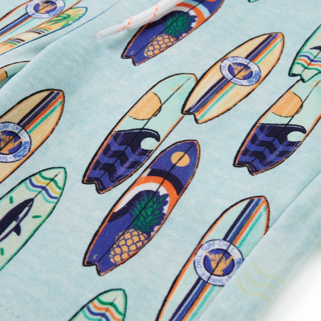 Calções de criança com cordão azul-suave mesclado 140