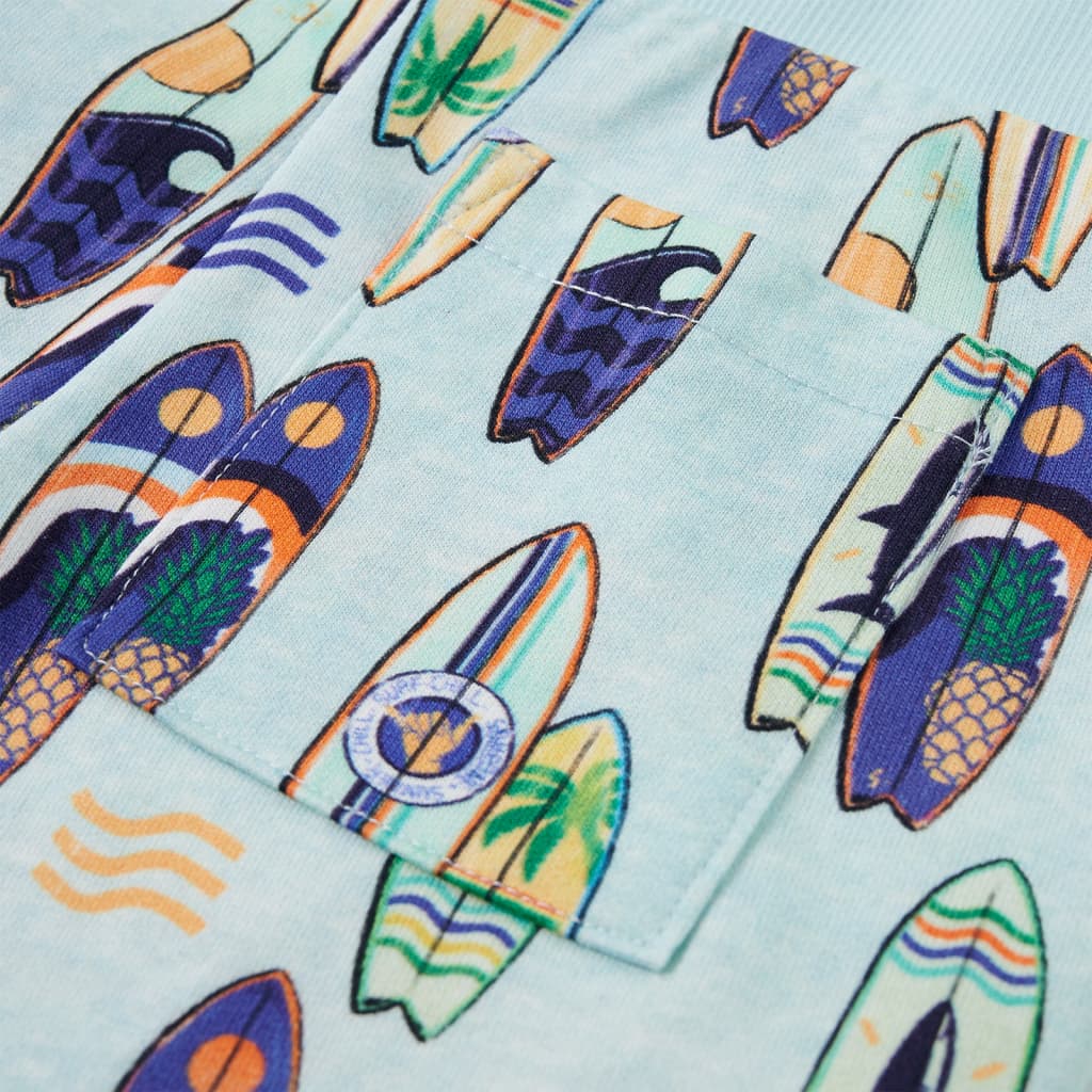 Calções de criança com cordão azul-suave mesclado 140