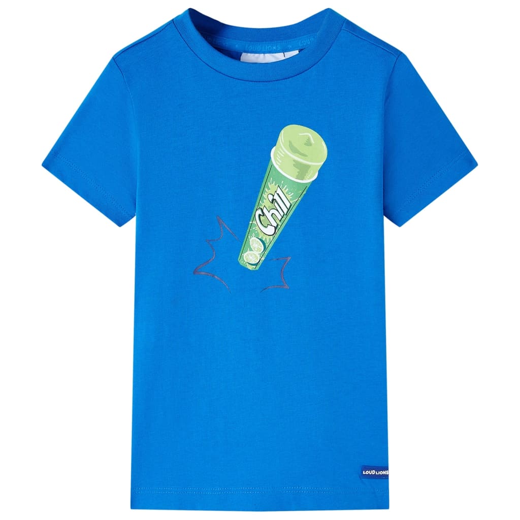 T-shirt infantil azul brilhante 140