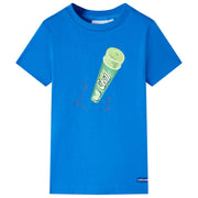 T-shirt infantil azul brilhante 140