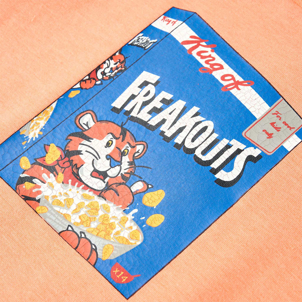 T-shirt de manga curta para criança laranja néon 140