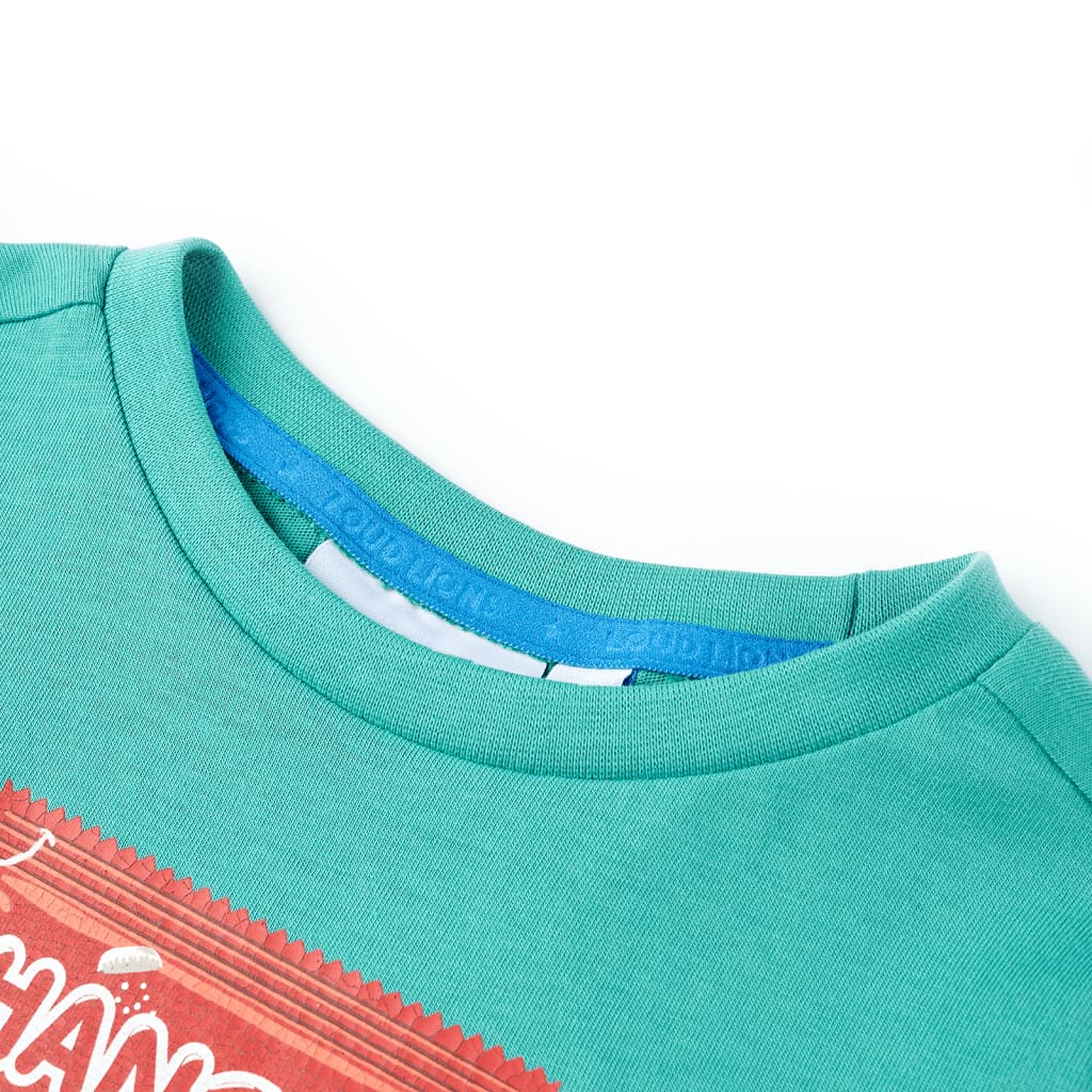 T-shirt infantil com mangas curtas menta-escuro 140