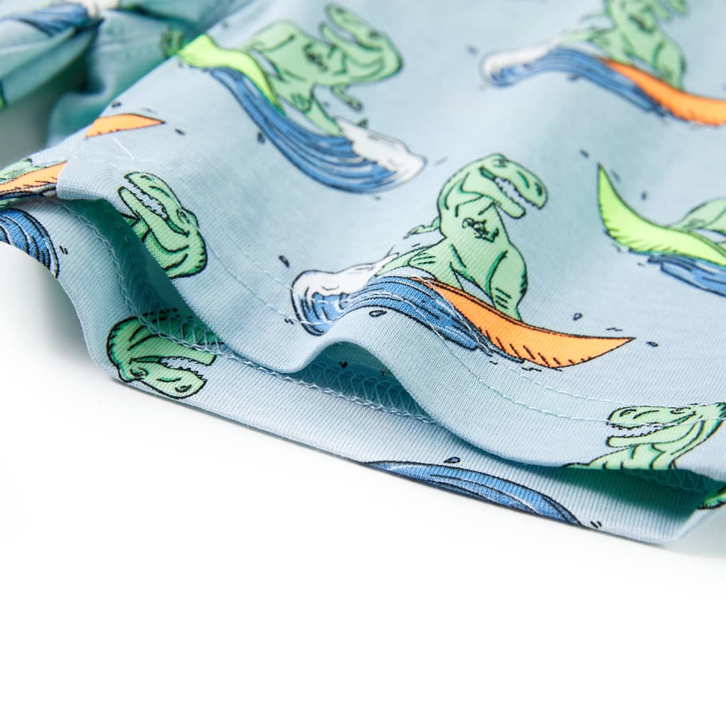 Pijama de manga curta para criança azul-claro 140