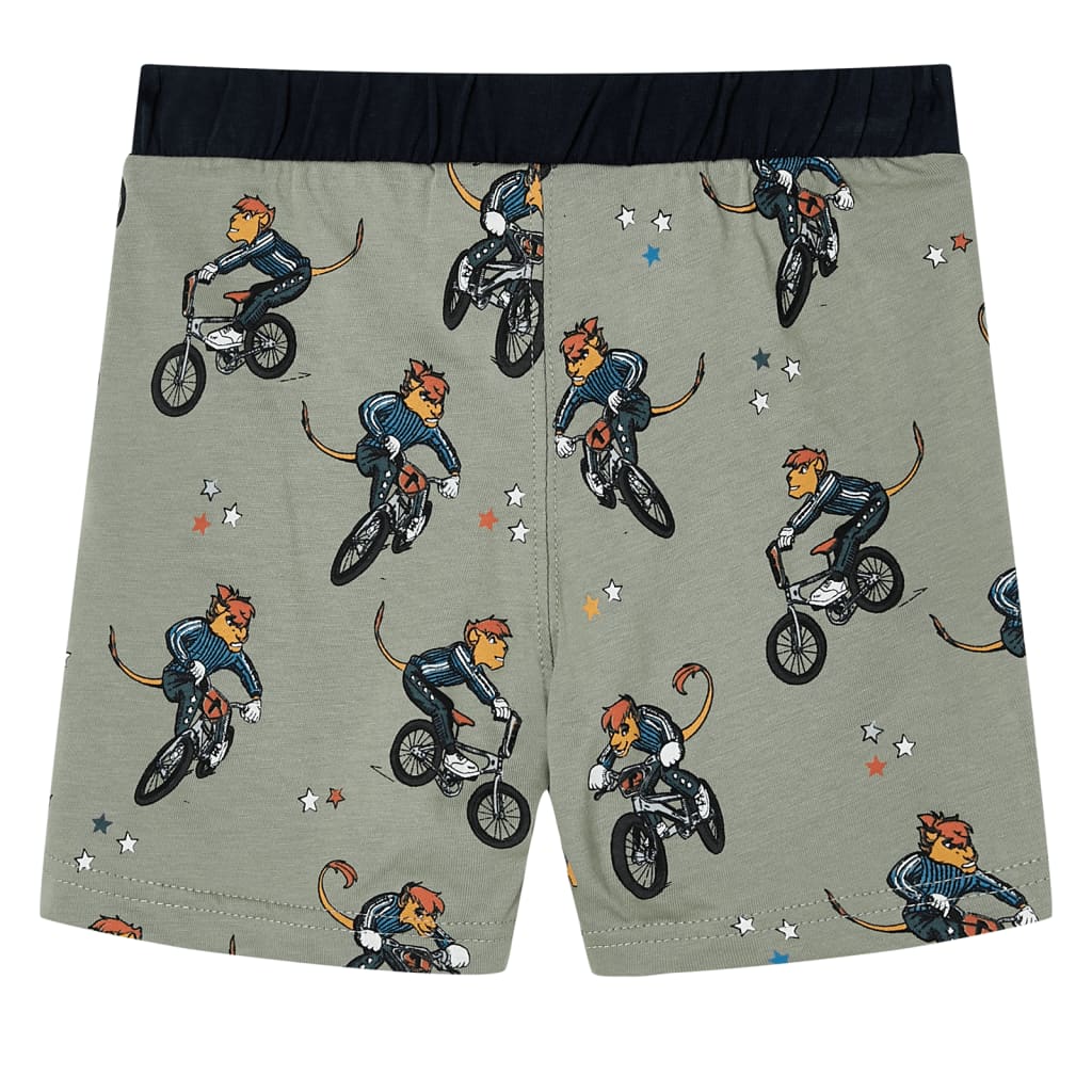 Pijama de manga curta para criança caqui-claro 140