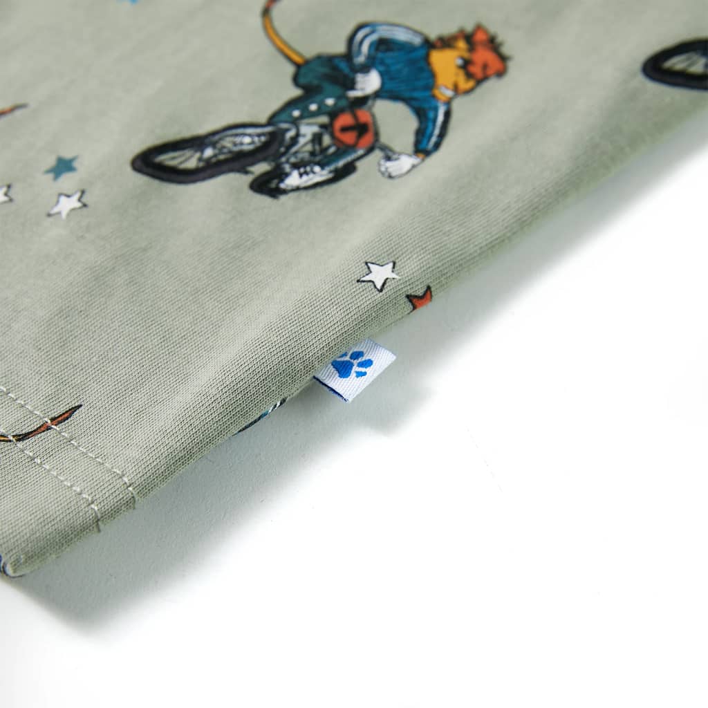 Pijama de manga curta para criança caqui-claro 140