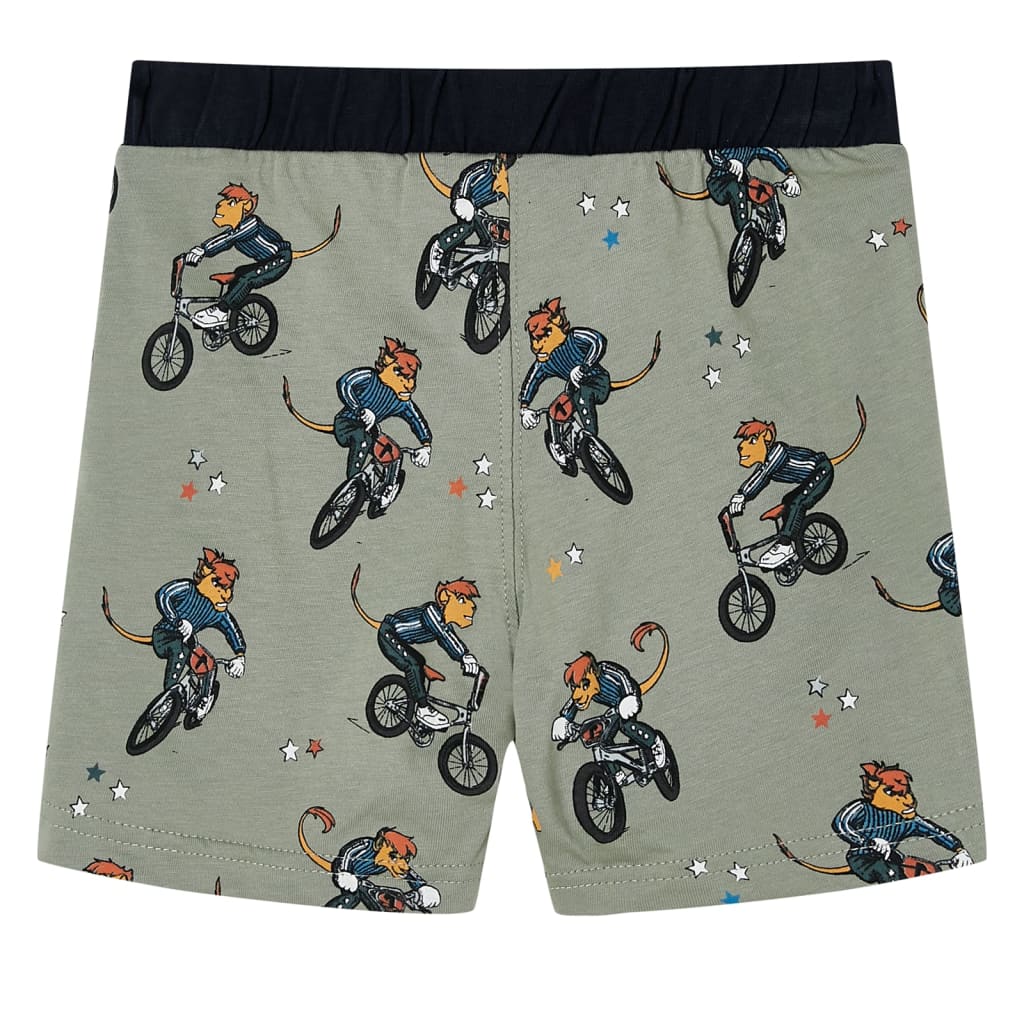 Pijama de manga curta para criança caqui-claro 140