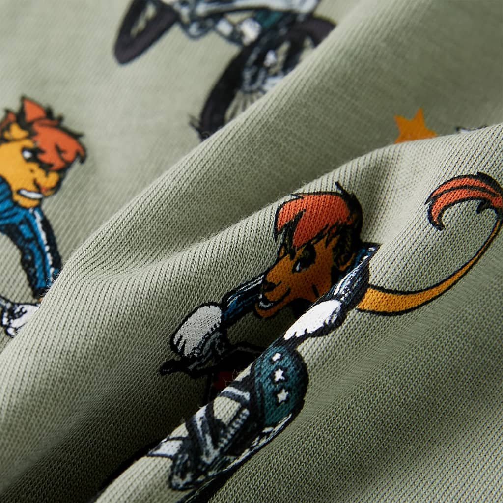 Pijama de manga curta para criança caqui-claro 140