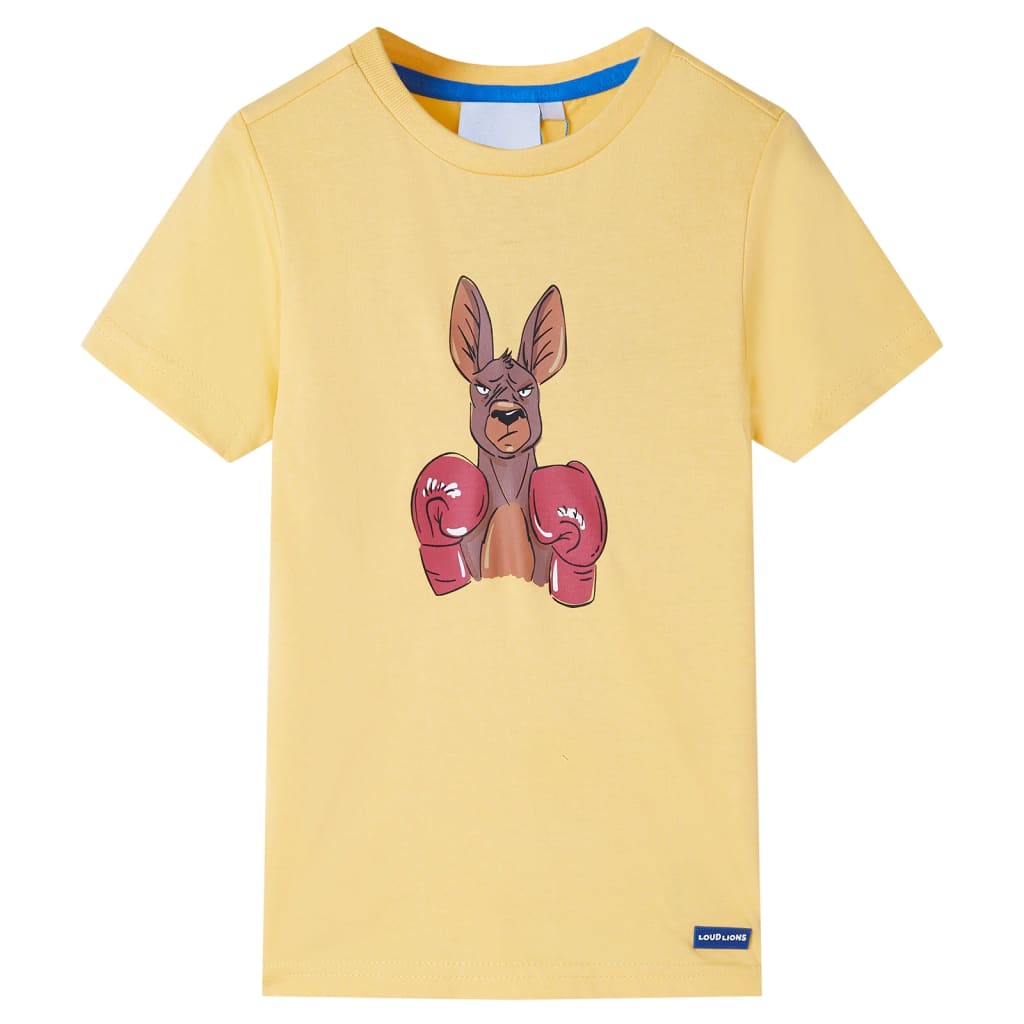 T-shirt infantil com mangas curtas amarelo 128