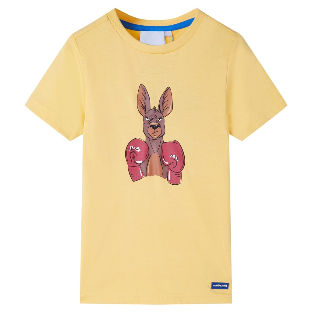 T-shirt infantil com mangas curtas amarelo 128