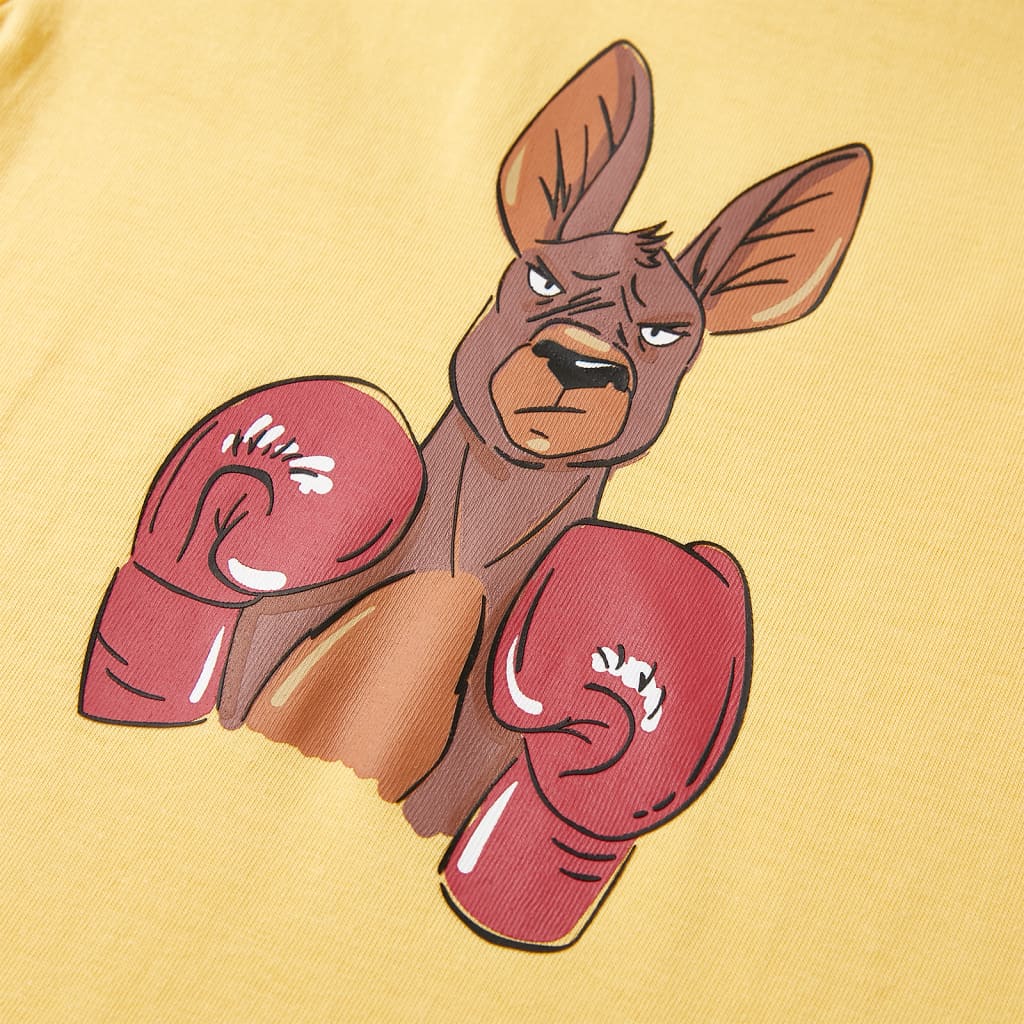 T-shirt infantil com mangas curtas amarelo 128