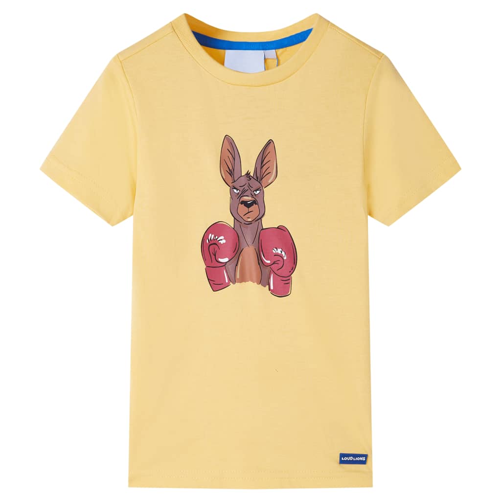 T-shirt infantil com mangas curtas amarelo 128
