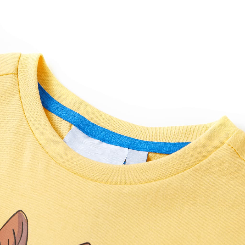 T-shirt infantil com mangas curtas amarelo 128
