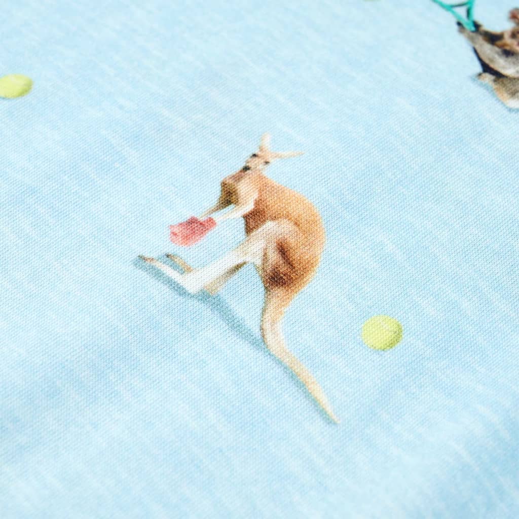 T-shirt para criança azul-claro mesclado 140