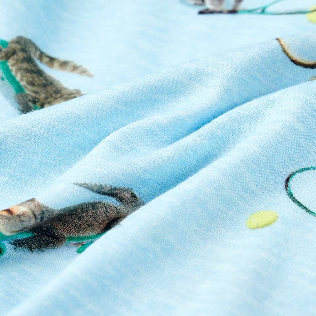 T-shirt para criança azul-claro mesclado 140