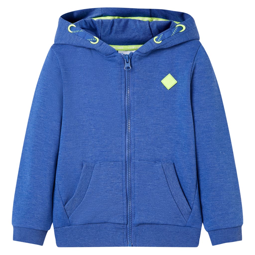 Sweatshirt para criança com capuz e fecho verde-brilhante 128
