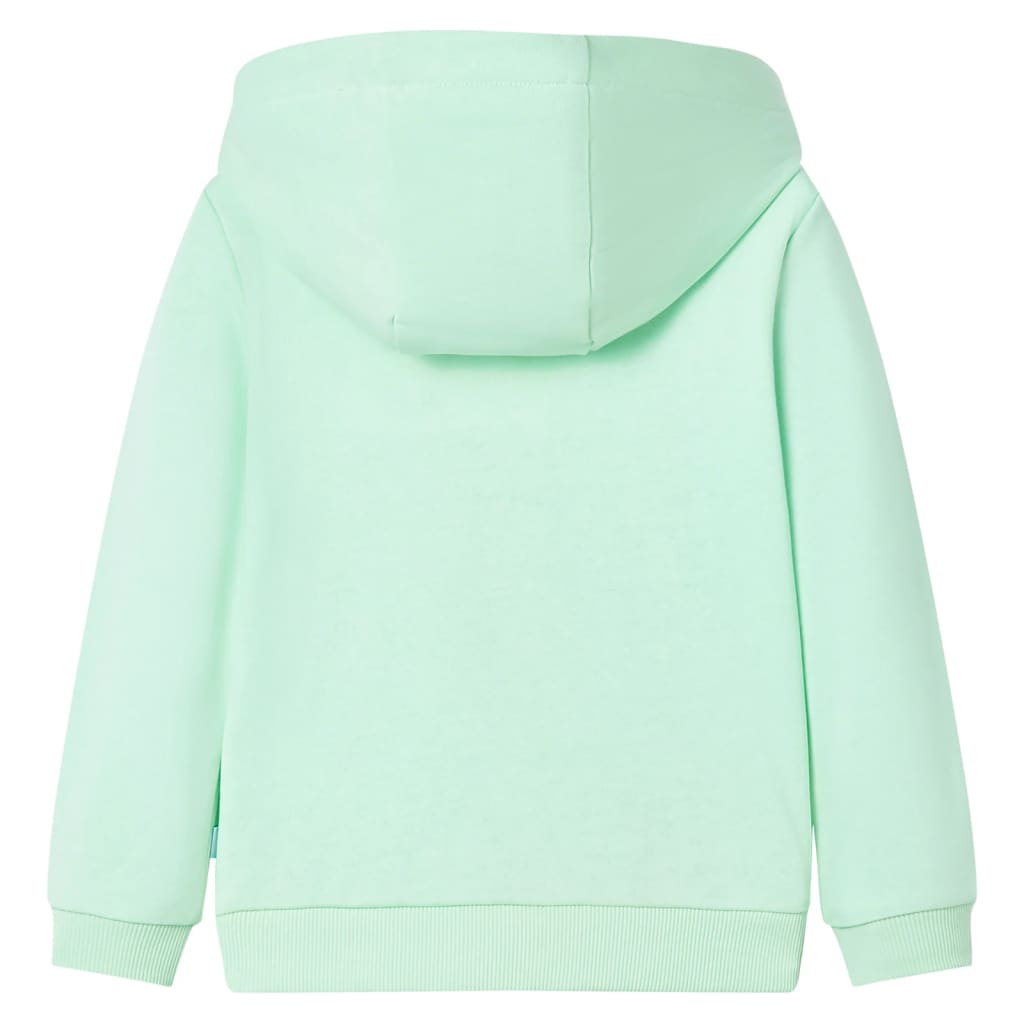Sweatshirt para criança com capuz e fecho verde-brilhante 128