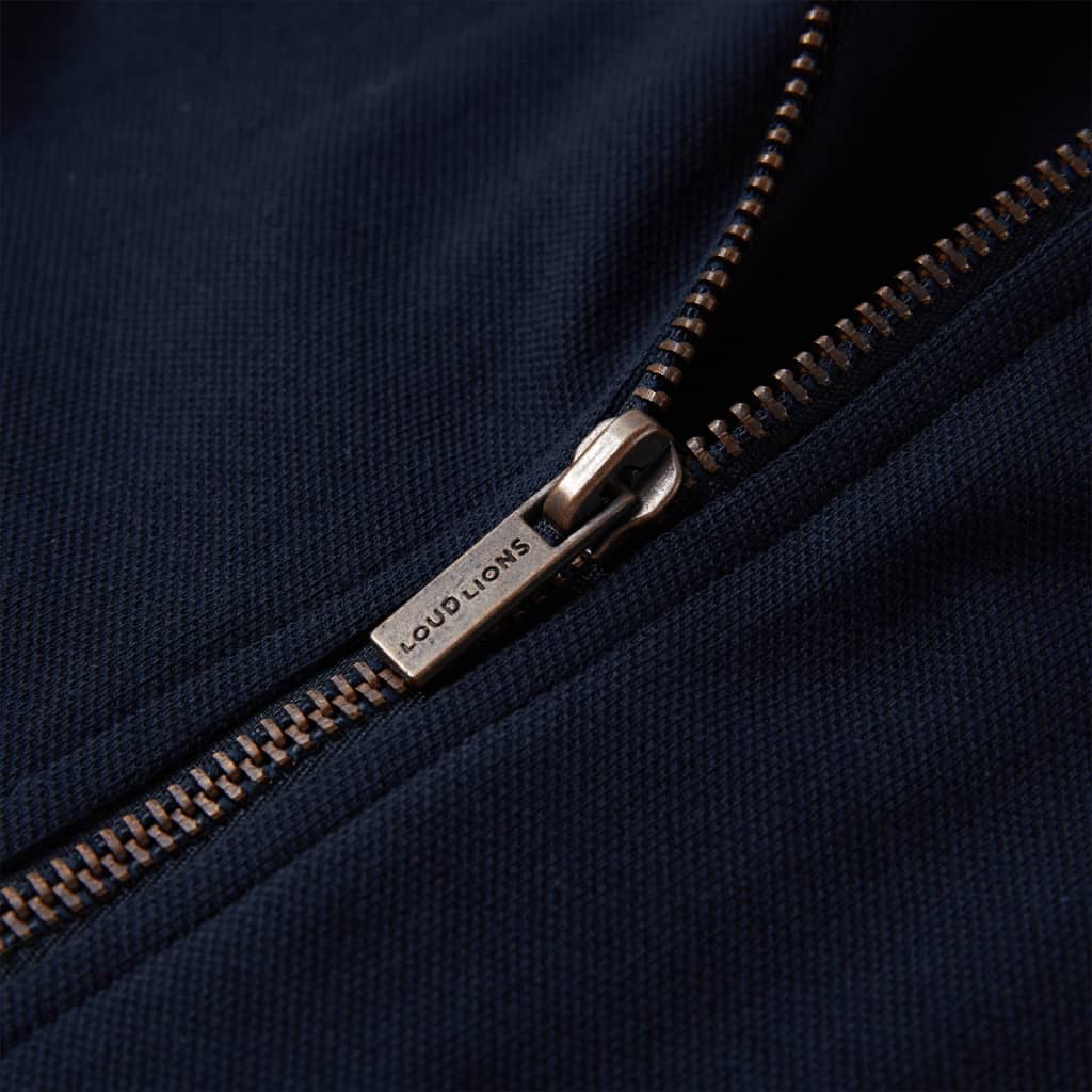 Sweatshirt para criança com fecho azul-marinho 104