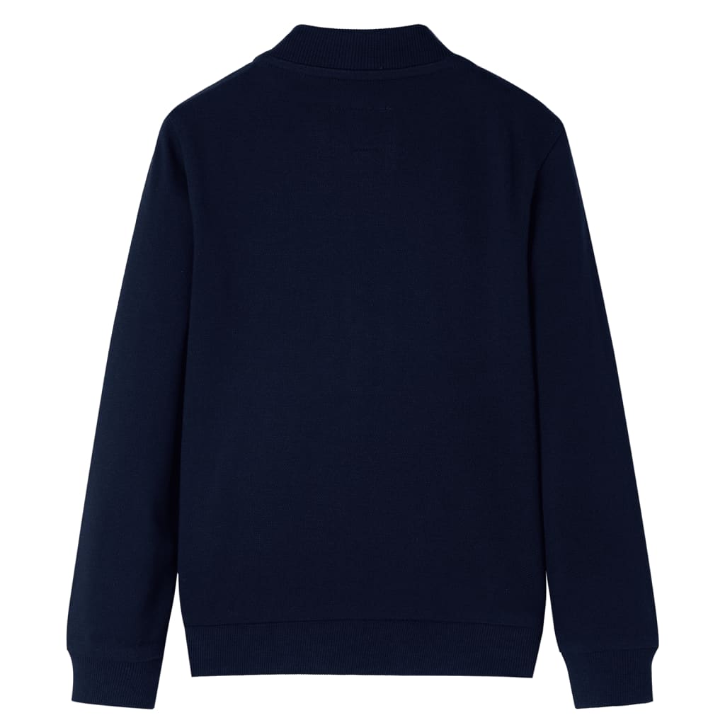 Sweatshirt para criança com fecho azul-marinho 104