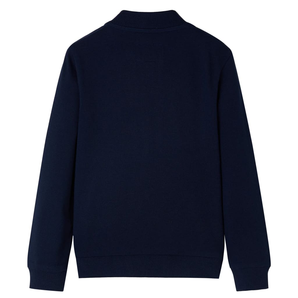 Sweatshirt para criança com fecho azul-marinho 104