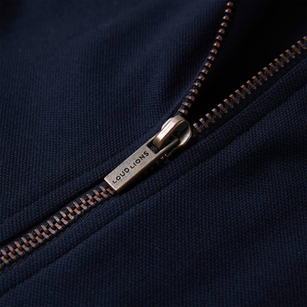 Sweatshirt para criança com fecho azul-marinho 104