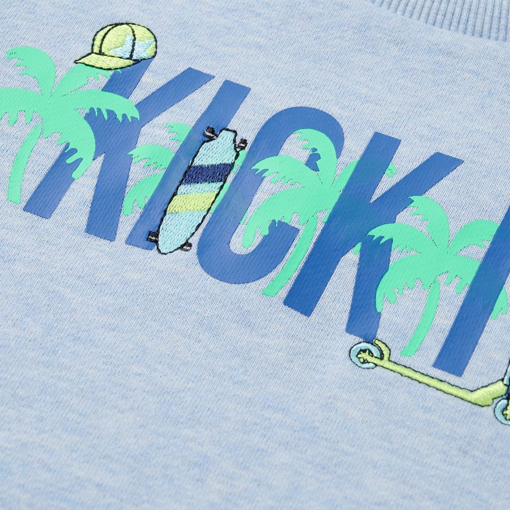 Sweatshirt para criança azul-suave mesclado 140