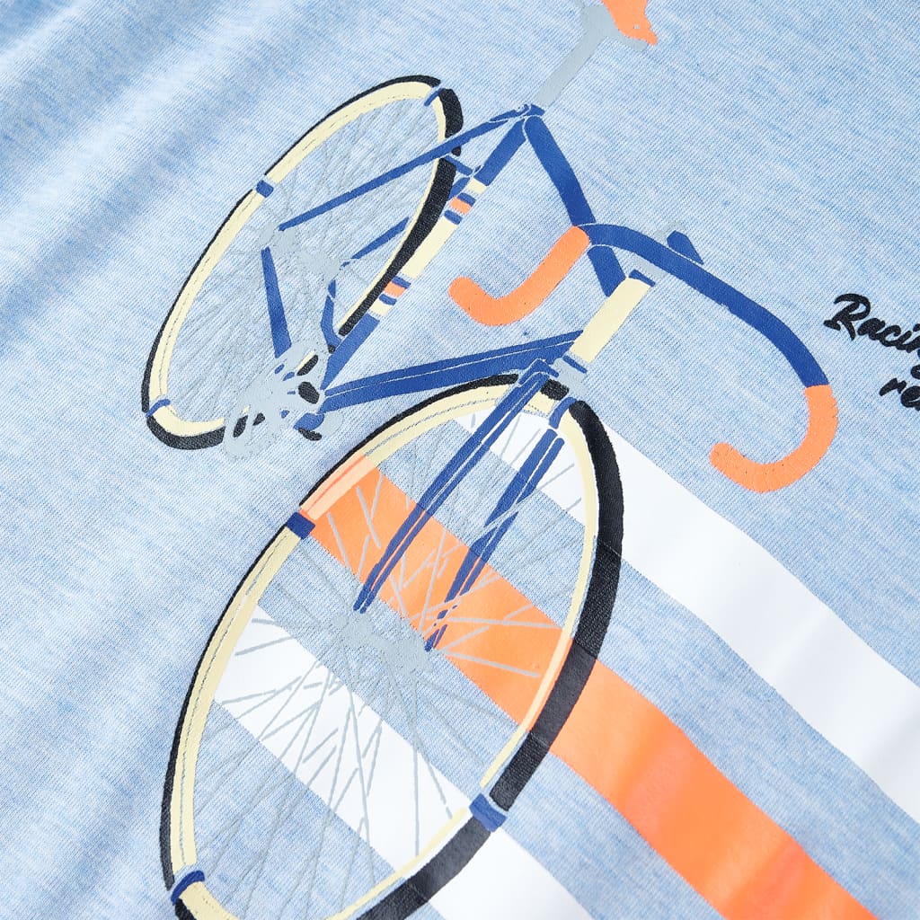 T-shirt para criança azul-suave mesclado 140