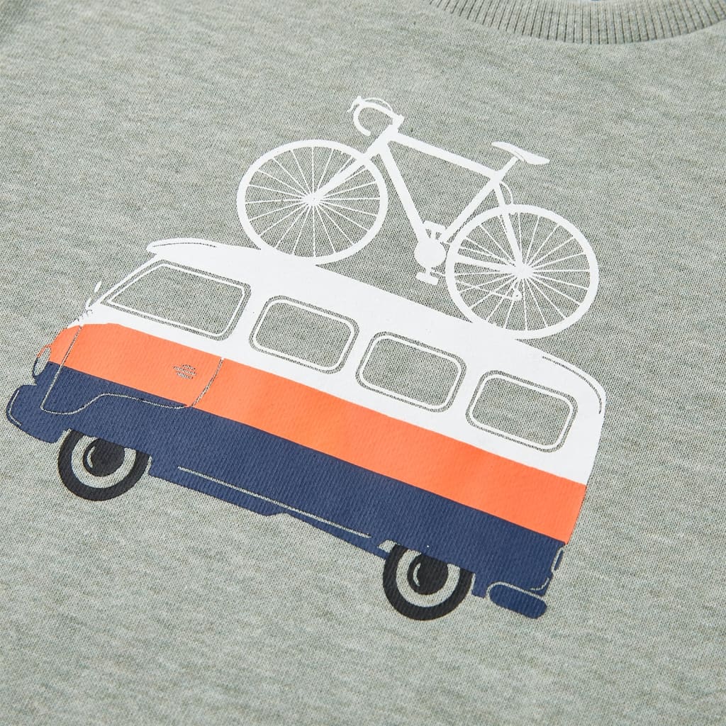 Sweatshirt para criança cor caqui-claro mesclado 104