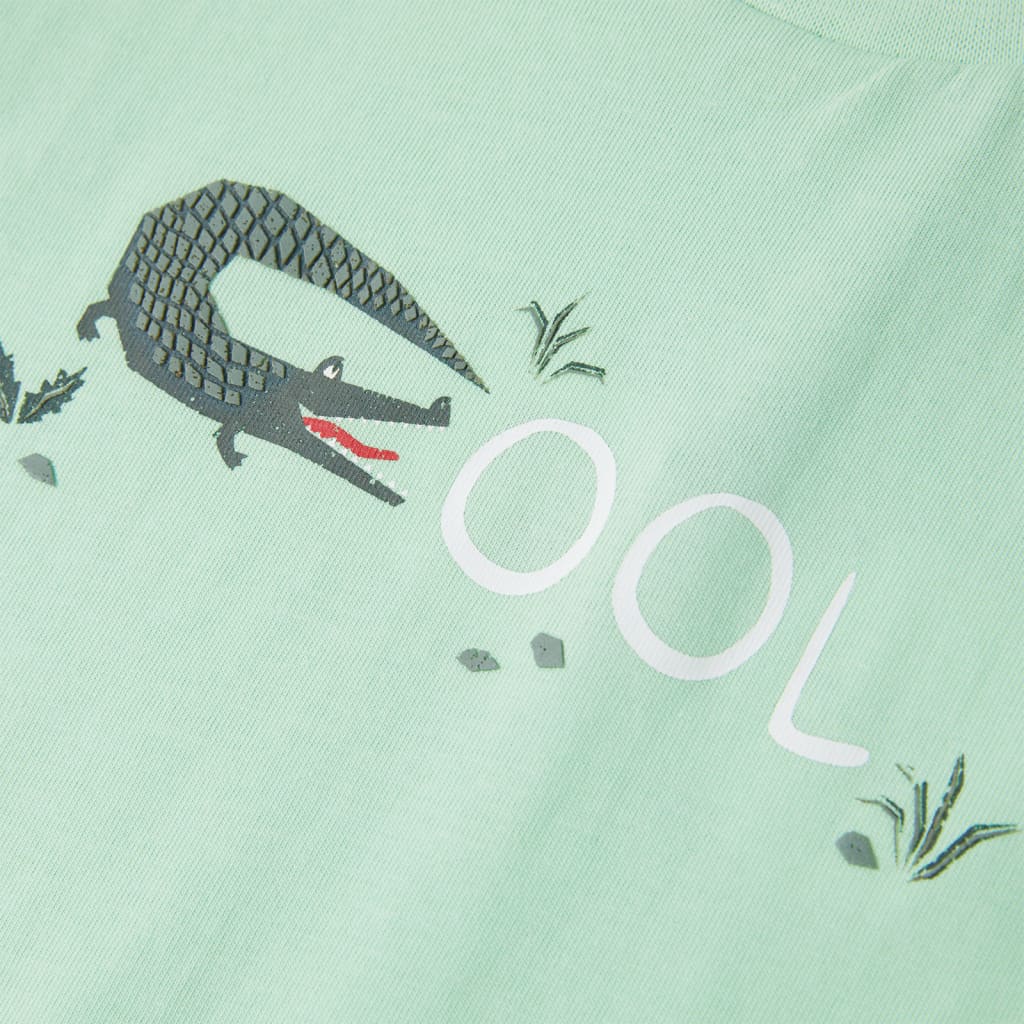T-shirt manga curta para criança verde-claro 116